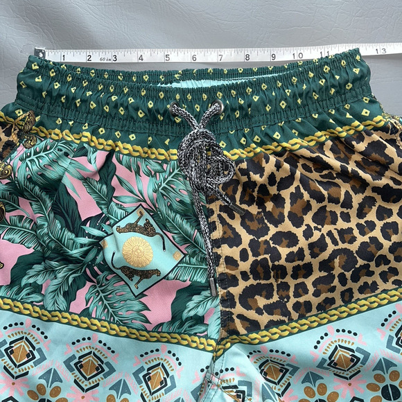 Pangea X Funboy | Medium Swim Trunks | Eclectic | Geometric Animal Print | Lined - Picture 8 of 10
